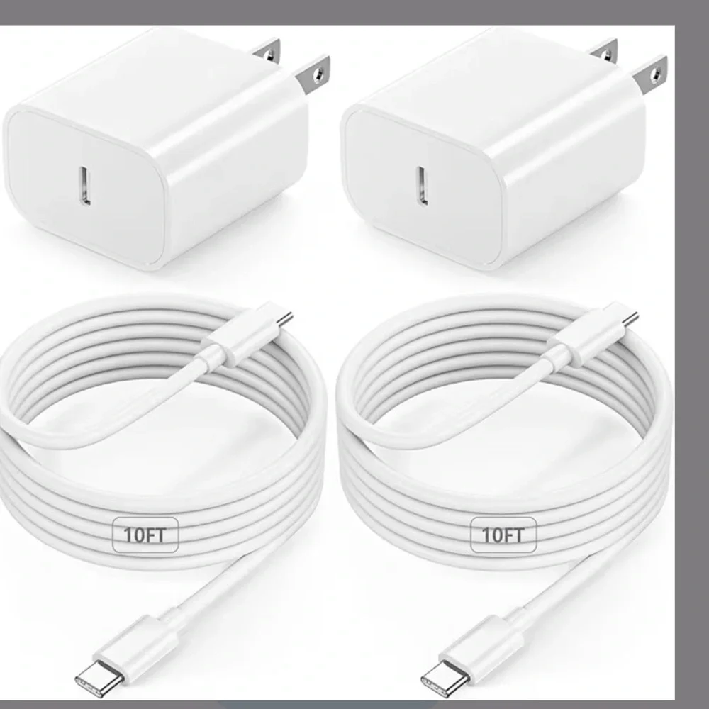 2 Sunrson 20W USB-C Fast Charger with 10ft Cable